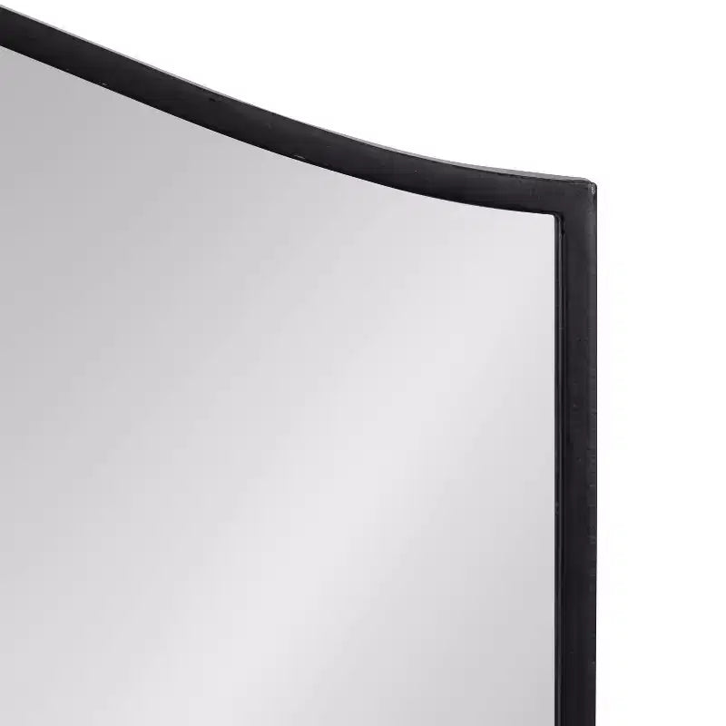 Scalloped Arch Wall Mirror with Display Shelf | Black Iron | 20"x30"