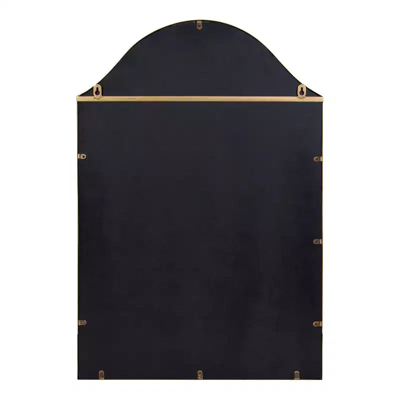 Scalloped Arch Wall Mirror with Display Shelf | Black Iron | 20"x30"