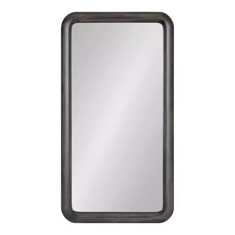 17"x32" Rectangular Birchwood Wall Mirror | Gray | Scandinavian Style