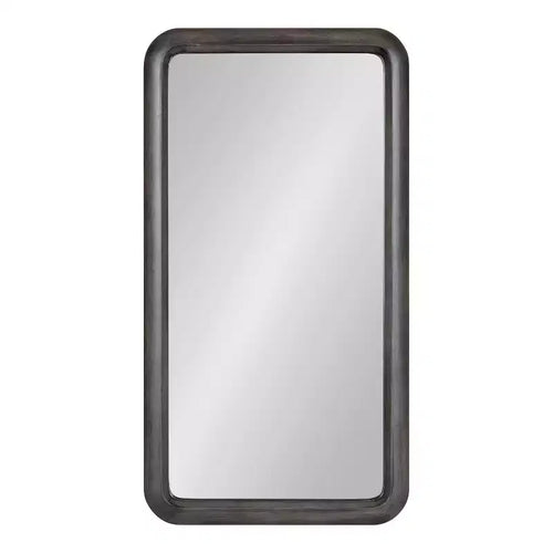 17"x32" Rectangular Birchwood Wall Mirror | Gray | Scandinavian Style