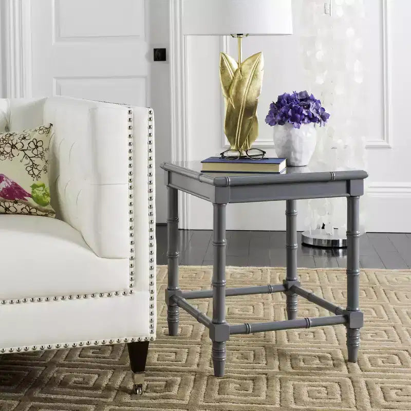 Square Accent Table | 19.5" | Grey MDF | Coastal Style | 30 lb Capacity