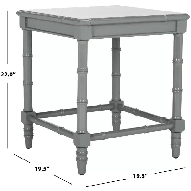 Square Accent Table | 19.5" | Grey MDF | Coastal Style | 30 lb Capacity