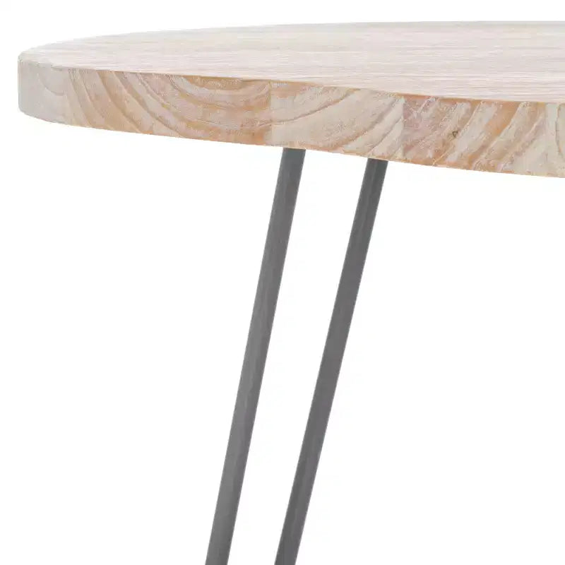 Mid-Century Modern Free-Form Dining Table | 39" | Seats 4 | Wood | White-Washed Grey
