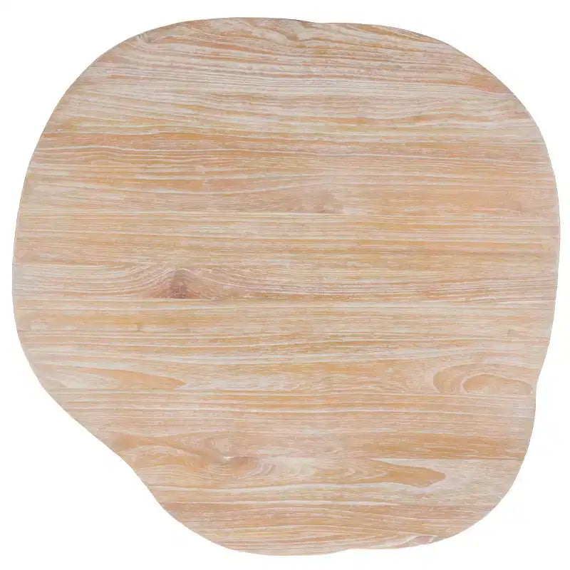 Mid-Century Modern Free-Form Dining Table | 39" | Seats 4 | Wood | White-Washed Grey
