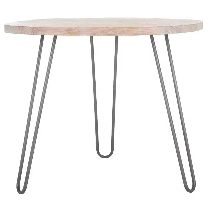 Mid-Century Modern Free-Form Dining Table | 39" | Seats 4 | Wood | White-Washed Grey