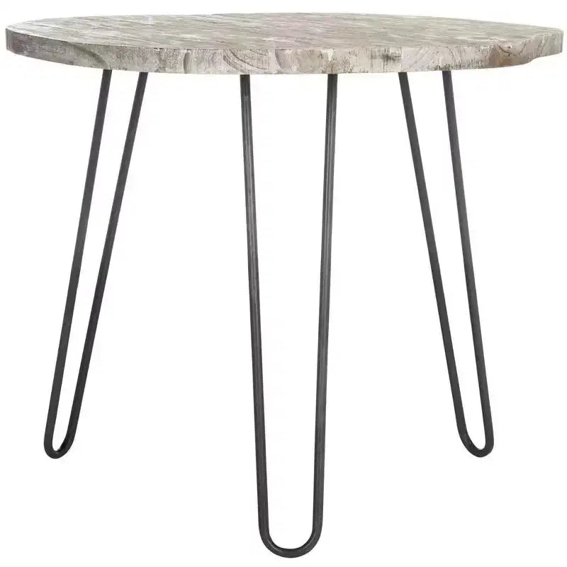 Mid-Century Modern Free-Form Dining Table | 39" | Seats 4 | Wood | White-Washed Grey