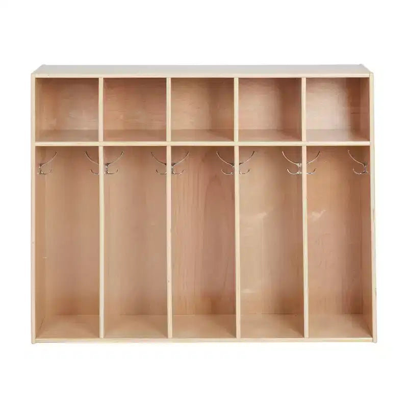 5-Section Kids Coat Locker with Cubby Storage | 45" Wide | Birch Plywood