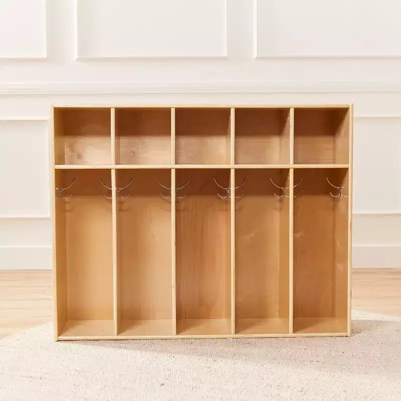 5-Section Kids Coat Locker with Cubby Storage | 45" Wide | Birch Plywood