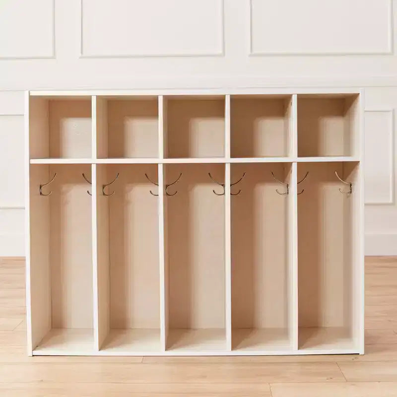 5-Section Kids Coat Locker with Cubby Storage | 45" Wide | Birch Plywood