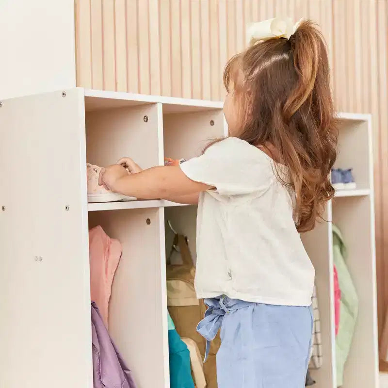 5-Section Kids Coat Locker with Cubby Storage | 45" Wide | Birch Plywood