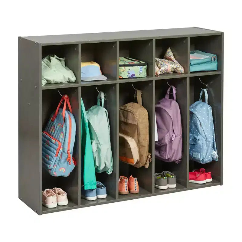5-Section Kids Coat Locker with Cubby Storage | 45" Wide | Birch Plywood