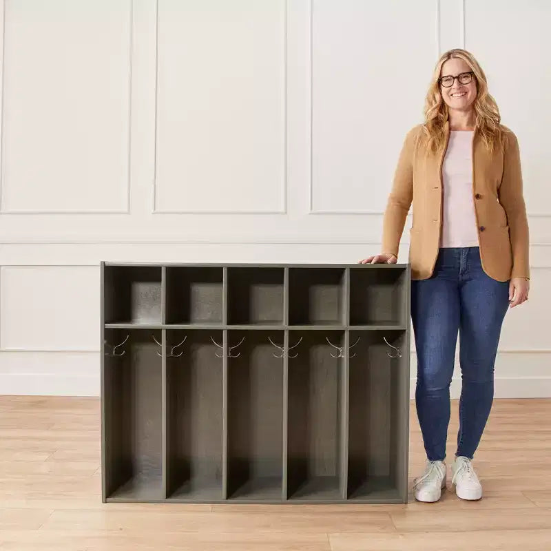 5-Section Kids Coat Locker with Cubby Storage | 45" Wide | Birch Plywood