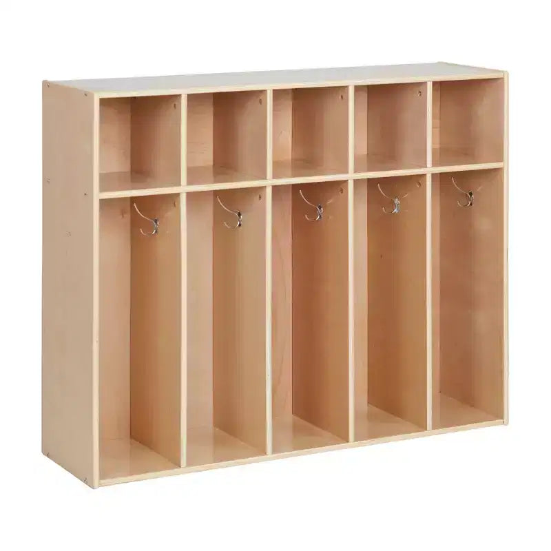 5-Section Kids Coat Locker with Cubby Storage | 45" Wide | Birch Plywood
