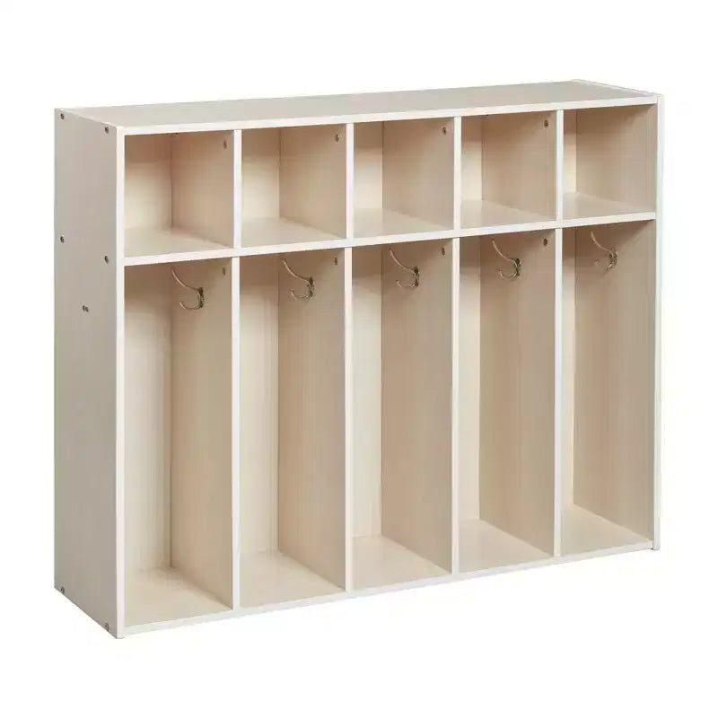 5-Section Kids Coat Locker with Cubby Storage | 45" Wide | Birch Plywood