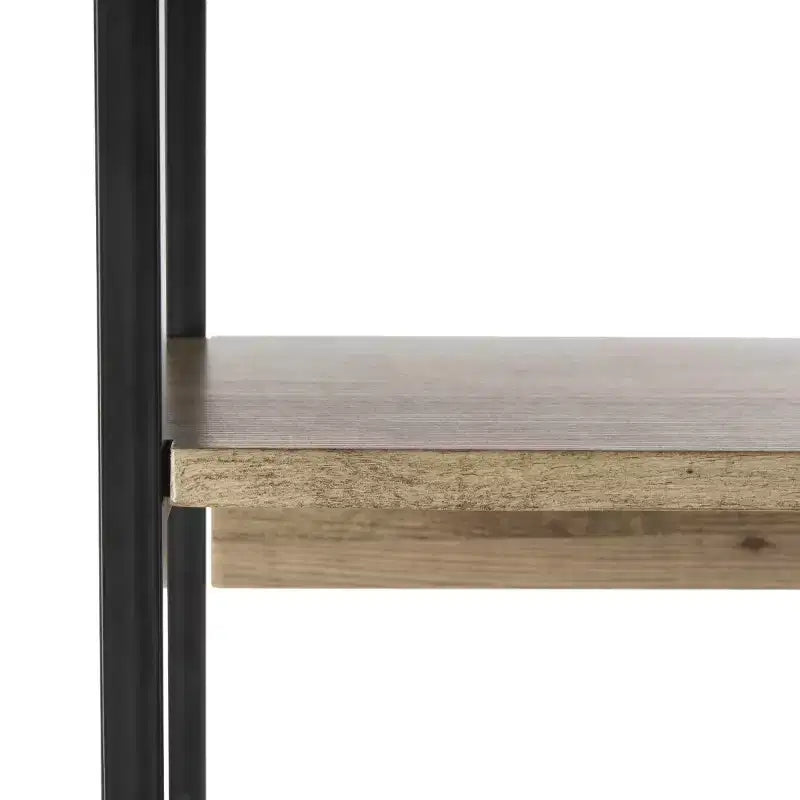 Lisa 7-Shelf Etagere | Oak Veneer & Black Iron | 78.8" Tall
