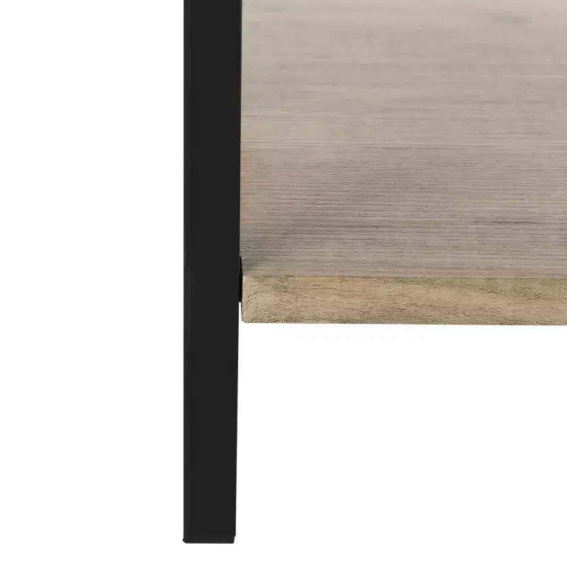 Lisa 7-Shelf Etagere | Oak Veneer & Black Iron | 78.8" Tall