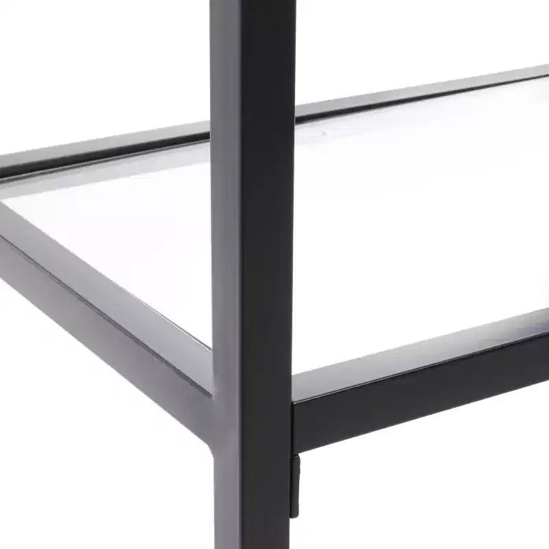 4-Tier Metal & Glass Etagere | Open Shelf Display Unit White