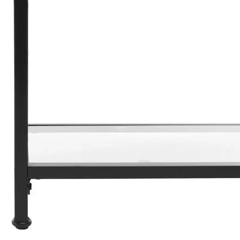 4-Tier Metal & Glass Etagere | Open Shelf Display Unit White