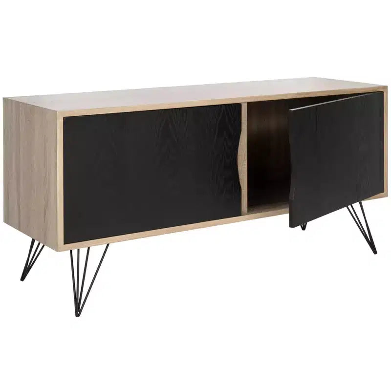 Sideboard | Light Oak & Black | MDF | 47.3"W | TV Console up to 50"