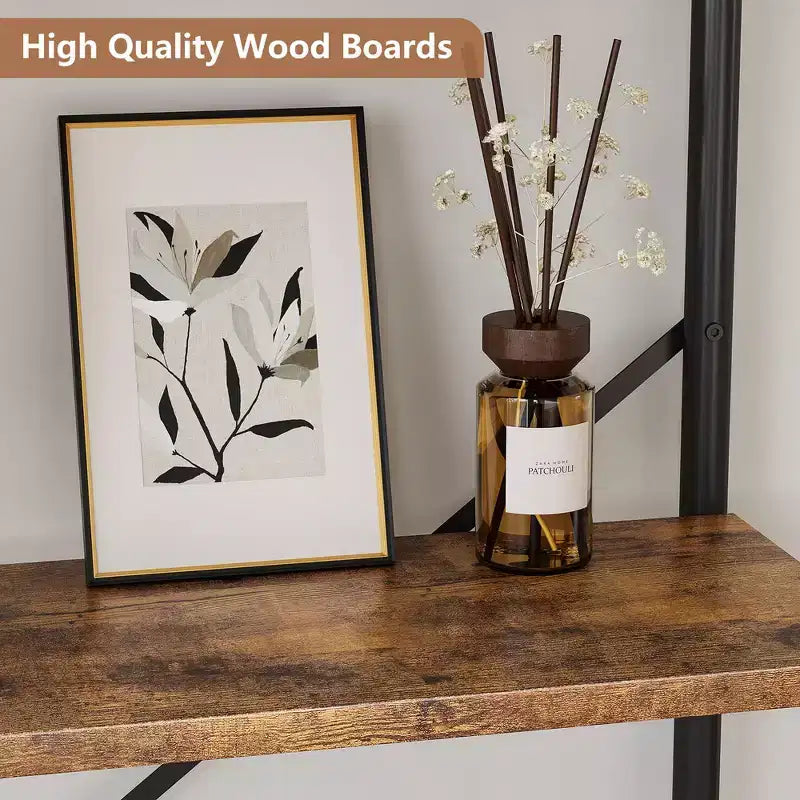Industrial 6-Tier Bookshelf | 73.6"H | Wood & Metal Frame | Vintage Style