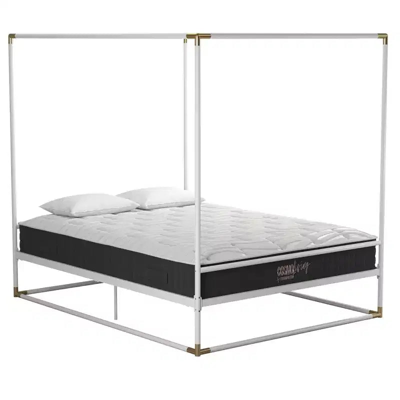 Celeste Canopy Metal Bed | Matte Gold | 500 lb | 11" Under-Bed Clearance | Platform