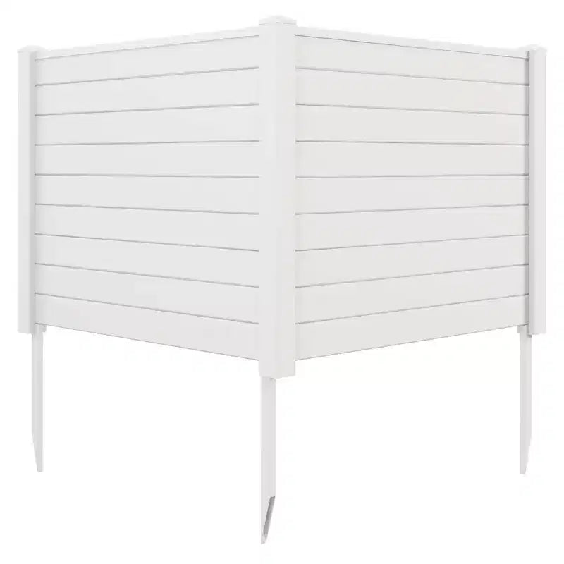Clôture d'intimité extérieure pour unité de climatisation | PVC 48"x37.5" | 3 piquets de terre | Noir/Blanc