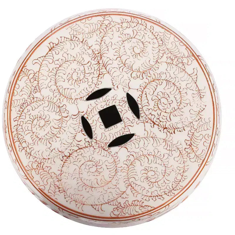 Chinoiserie Ceramic Drum Garden Stool & Accent Table | Blue | 17.75"H