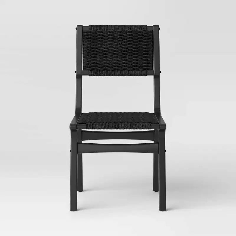 Woven Dining Chair | Rubberwood Frame | Armless | 250 lb Capacity