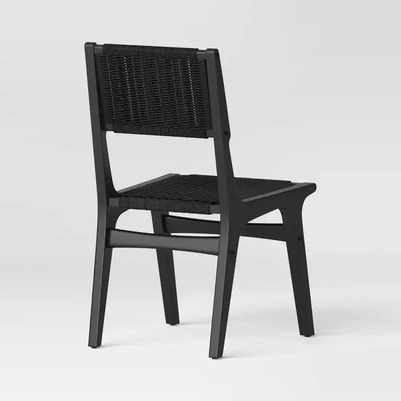 Woven Dining Chair | Rubberwood Frame | Armless | 250 lb Capacity