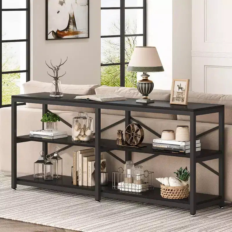 70.9" Long Console Table | 3-Tier Hallway & Entryway | 300 lb Capacity