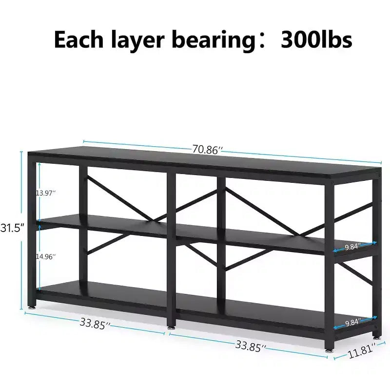 70.9" Long Console Table | 3-Tier Hallway & Entryway | 300 lb Capacity
