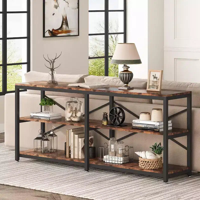 70.9" Long Console Table | 3-Tier Hallway & Entryway | 300 lb Capacity