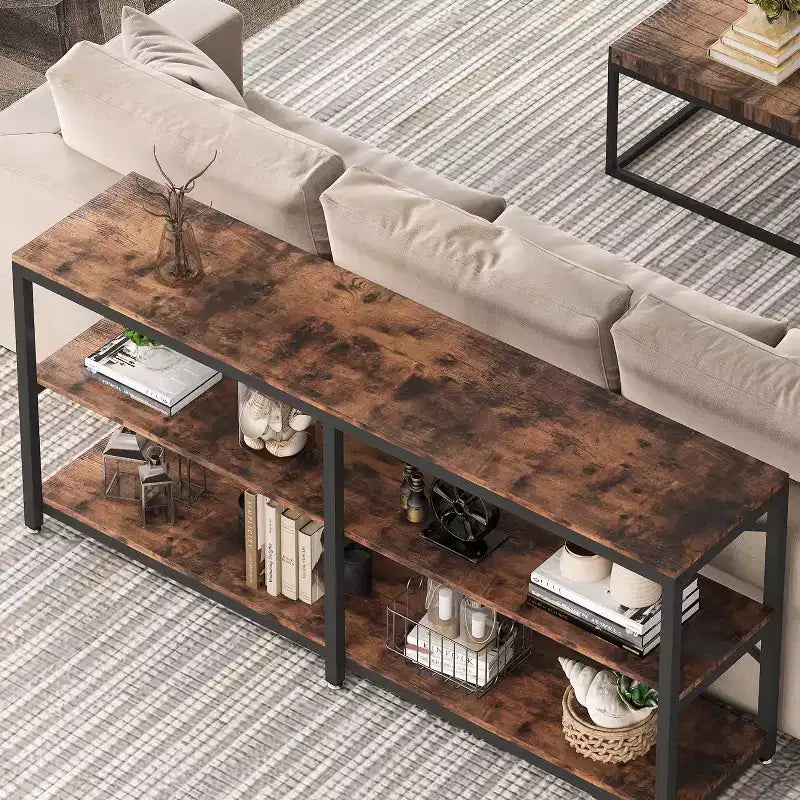 70.9" Long Console Table | 3-Tier Hallway & Entryway | 300 lb Capacity