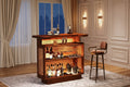 Farmhouse Rattan Home Bar Unit | 4-Tier, 4 Stemware Racks, Holds 24 Bottles