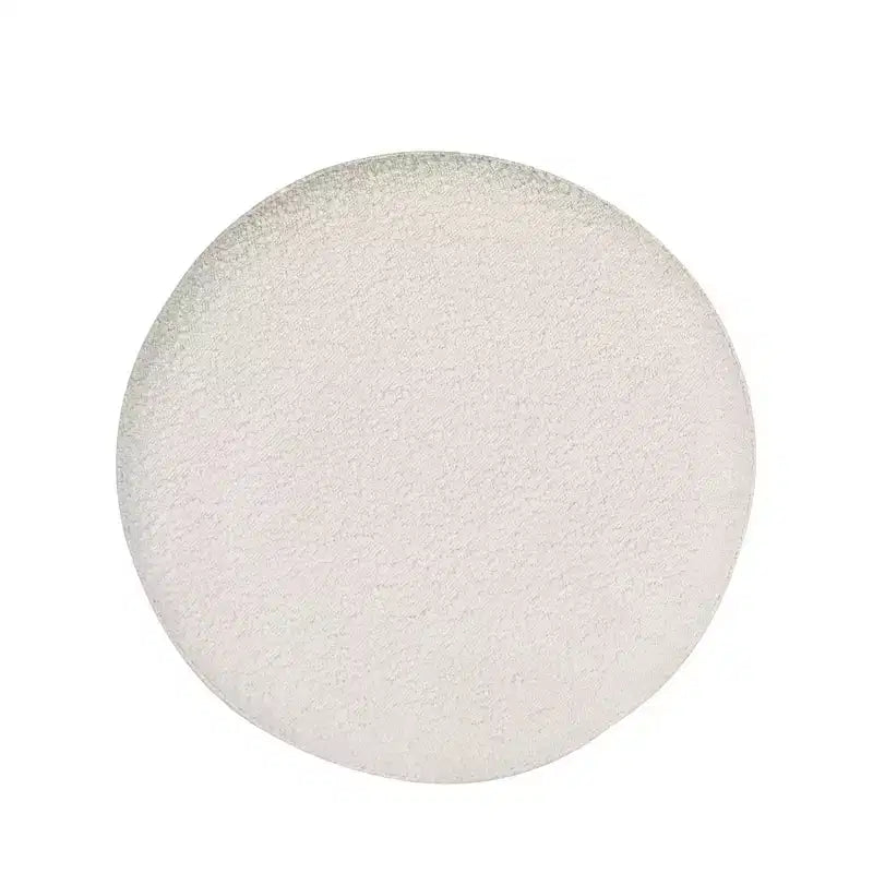 19" Round Storage Ottoman | Ivory White Boucle | 400 lb Capacity
