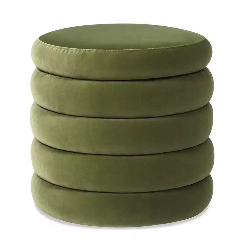 19" Round Storage Ottoman | Ivory White Boucle | 400 lb Capacity