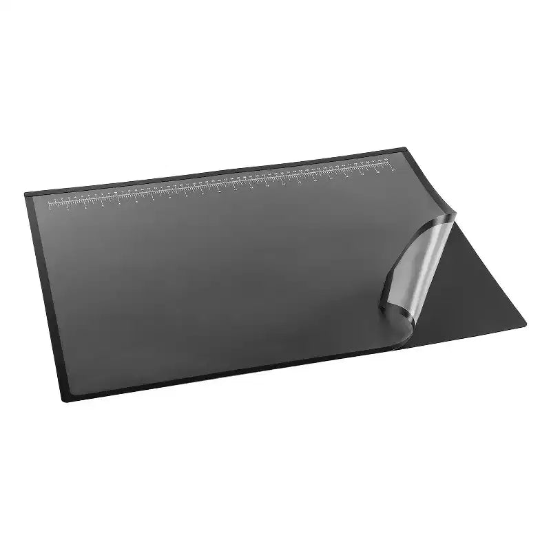 Double-Layer Desk Pad 24"x19" | Nonglare Clear Top | Black Base